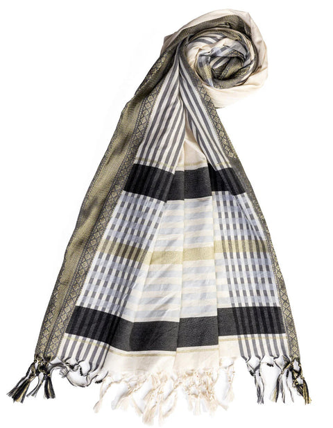 JACQUARD MULTICOLOR DUPATTA - J. JUNAID JAMSHED SKU#D19 aubranz.com