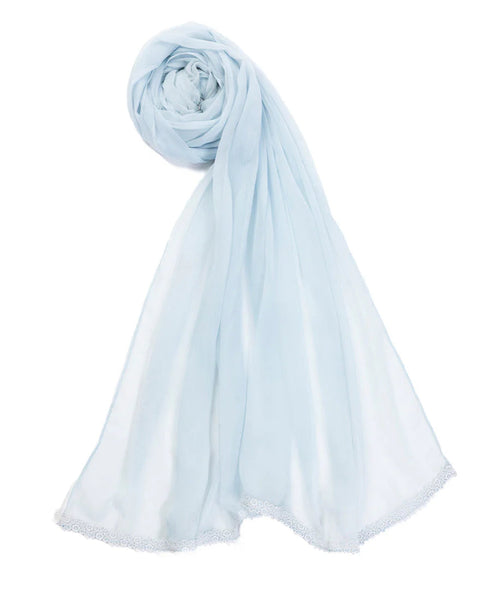 IMPURE CHIFFON BLUE DUPATTA - J. JUNAID JAMSHED SKU#D5 aubranz.com