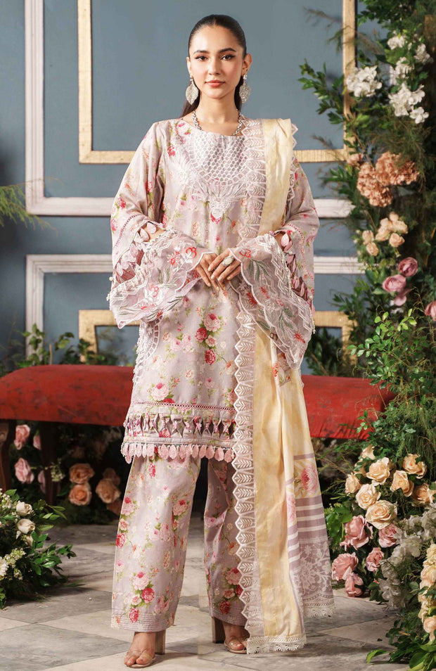 Alzohaib - Printkari Cutwork Applique Embroidered'24 By Al Zohaib Unstitched Cambric 3 Piece Suits Winter Collection - aubranz.com