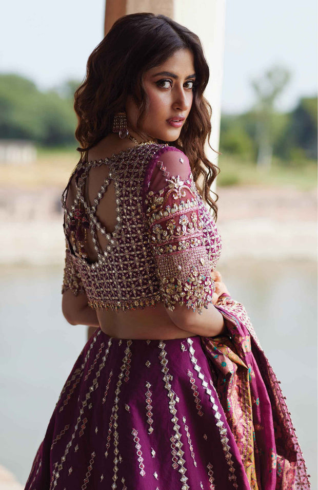 Qalamkar - Qalamkar shadmani raw silk'24 embroidered suits unstitched 3 piece - festive collection - aubranz.com