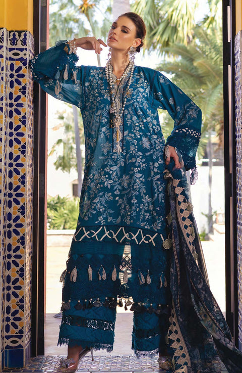 Annus Abrar - Neroli Luxury By Annus Abrar Lawn Suit'24 Unstitched 3 Piece Suit Summer Collection - aubranz.com