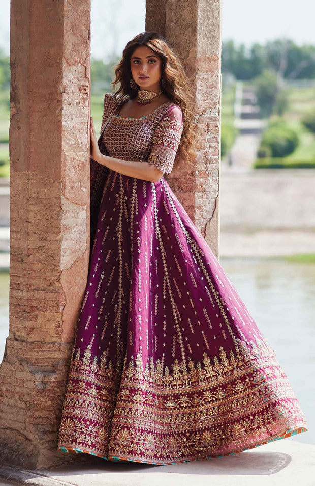 Qalamkar - Qalamkar shadmani raw silk'24 embroidered suits unstitched 3 piece - festive collection - aubranz.com