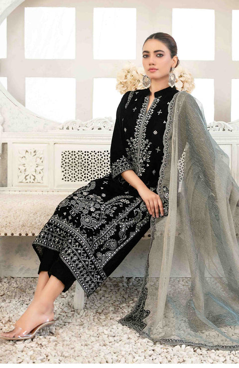 Tawakkalfabrics - VELVET REVERIE BY TAWAKKAL EMBROIDERED SUITS UNSTITCHED 3 PIECE - WINTER COLLECTION - aubranz.com