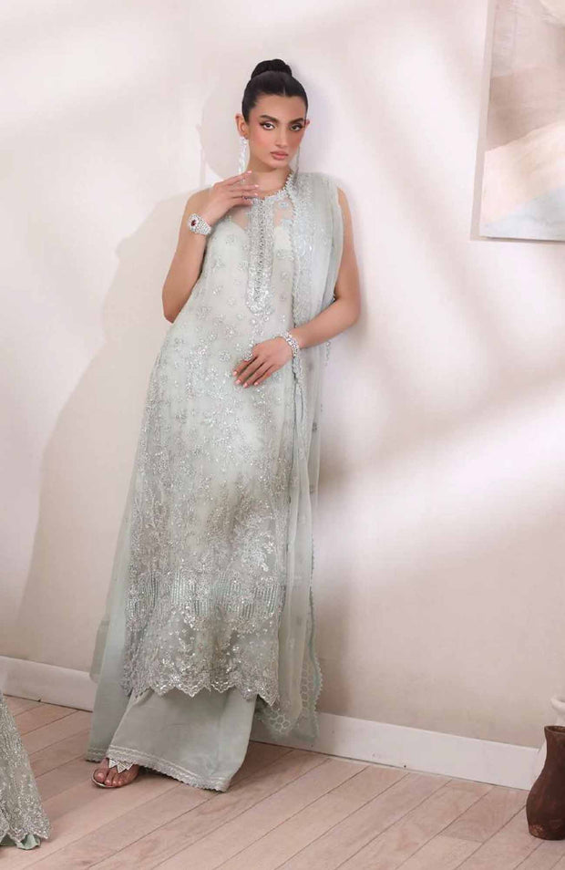 Sadiaasad - De Luxe'24 Noor By Saadia asad Embroidered Chiffon Suit Unstitched 3 Piece - aubranz.com