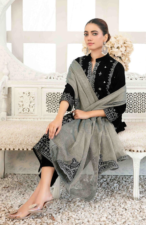 Tawakkalfabrics - VELVET REVERIE BY TAWAKKAL EMBROIDERED SUITS UNSTITCHED 3 PIECE - WINTER COLLECTION - aubranz.com