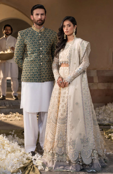 Elaf - Celebrations by Elaf Embroidered Organza Suit Unstitched 4 Piece - Formal Collection - aubranz.com