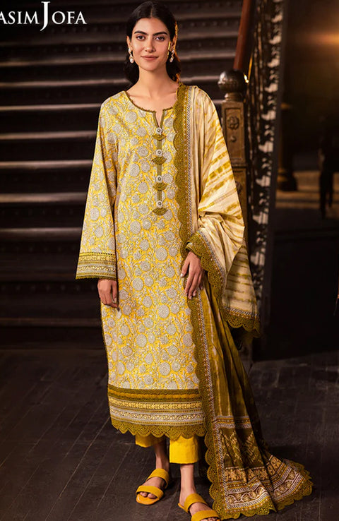 Asimjofa - Asim Jofa Lawn'25 Printed Suits Unstitched 3 Piece - Summer Collection - aubranz.com
