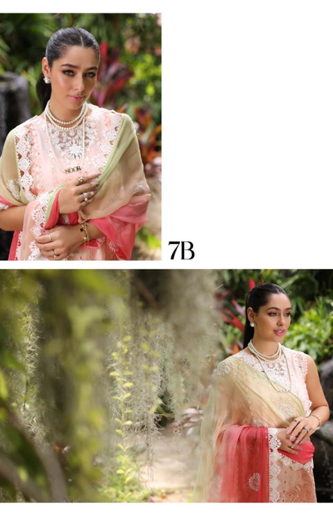 Sadiaasad - Noor Chikankari By Saadia Asad Embroidered Lawn Suit Unstitched 3 Piece NSACK24L 7B Summer Collection - aubranz.com