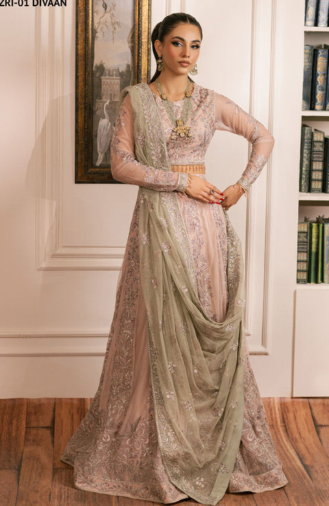 Zarif - INAYAT FORMALS'24 BY ZARIF EMBROIDERED SUITS UNSTITCHED 3 PIECE - FORMAL COLLECTION - aubranz.com