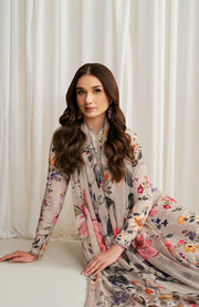 Zarif - Prints by Zarif Georgette Silk'24 Unstitched 3 Piece - WINTER COLLECTION - aubranz.com