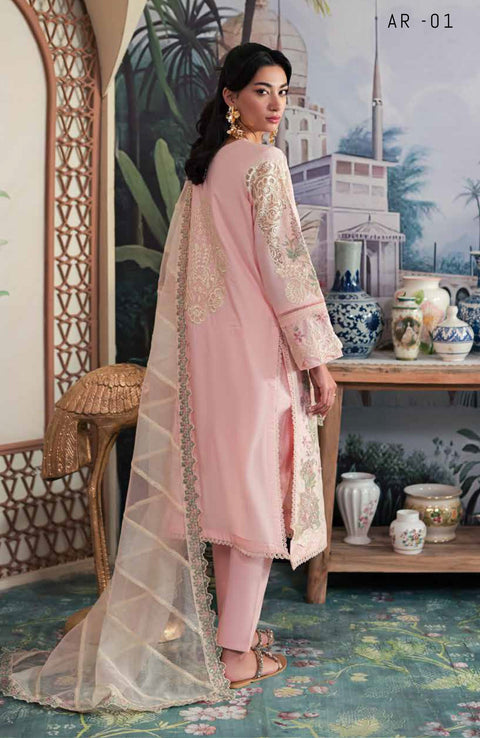 Emaanadeel - Ayera Luxury By Emaan Adeel Lawn Suit Unstitched 3 Piece EAAYR24L 01 Summer Collection - aubranz.com