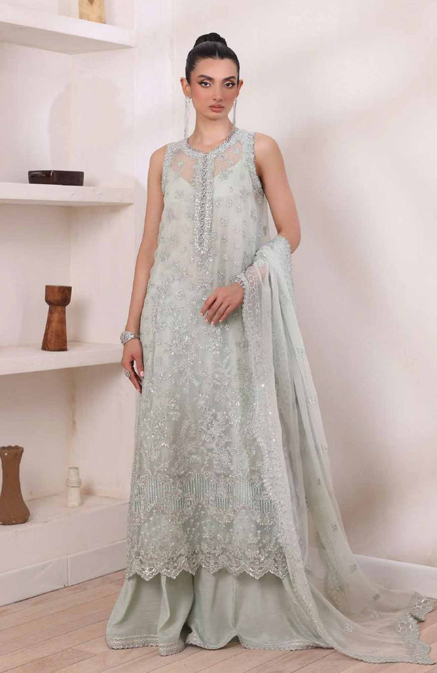 Sadiaasad - De Luxe'24 Noor By Saadia asad Embroidered Chiffon Suit Unstitched 3 Piece - aubranz.com
