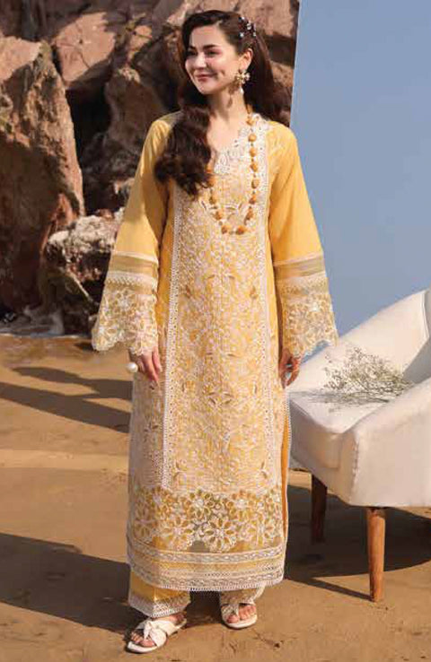 Imrozia - Hania Luxury Lawn'25 By Imrozia Embroidered Suit Unstitched 3 Piece - Summer Collection - aubranz.com