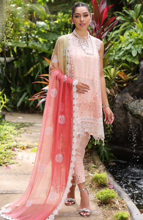 Sadiaasad - Noor Chikankari By Saadia Asad Embroidered Lawn Suit Unstitched 3 Piece NSACK24L 7B Summer Collection - aubranz.com