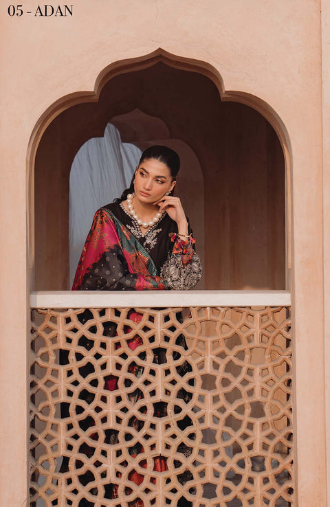 Xenia - Farozaan By Xenia Embroidered Lawn suit Unstitched 3 Piece XNFRZ24L 05 - Adan - Summer Collection - aubranz.com