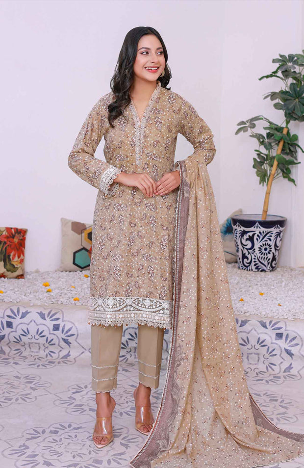 Abtextiles - Meerub Ikat Wrinkle Free Collection'25 By Ab Textiles Embroidered Lawn Suit Unstitched 3 Piece - Summer Collection - aubranz.com