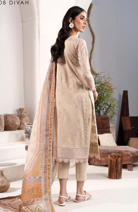 Zarif - Eid lawn By Zarif Lawn Suit Unstitched 3 Piece ZEFED24L 08 Divah - Summer Collection - aubranz.com