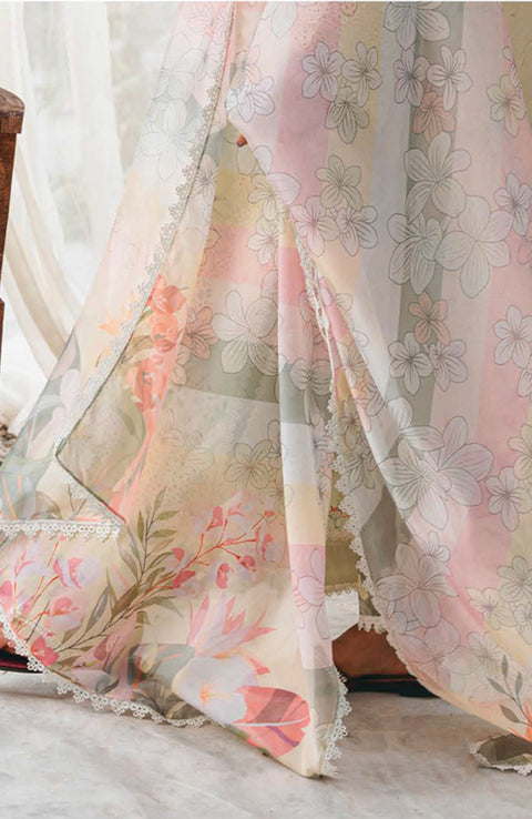 Abyaan - Aabyaan Shezlin Chikankari Lawn'25 Embroidered Suit Unstitched 3 Piece - Summer Collection - aubranz.com