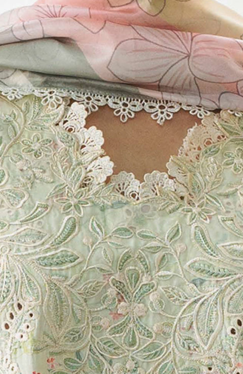 Abyaan - Aabyaan Shezlin Chikankari Lawn'25 Embroidered Suit Unstitched 3 Piece - Summer Collection - aubranz.com