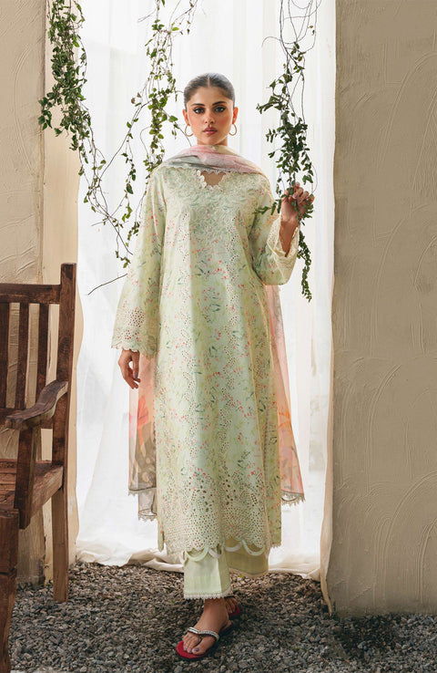 Abyaan - Aabyaan Shezlin Chikankari Lawn'25 Embroidered Suit Unstitched 3 Piece - Summer Collection - aubranz.com