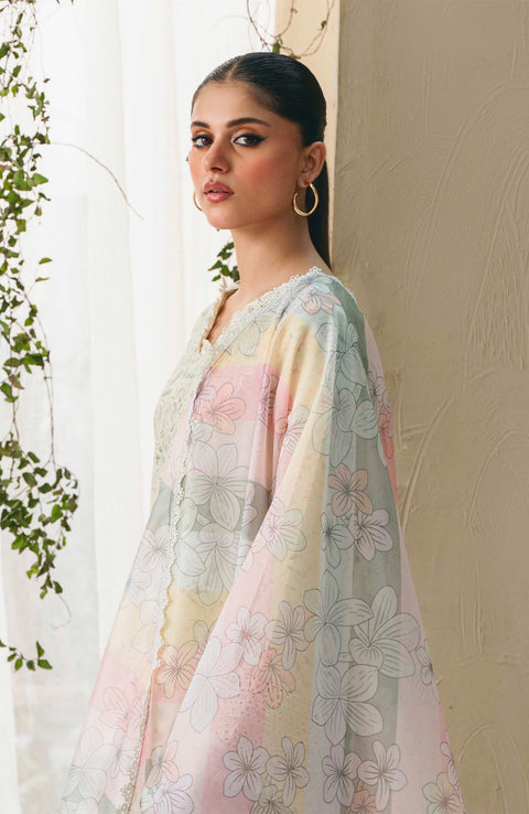 Abyaan - Aabyaan Shezlin Chikankari Lawn'25 Embroidered Suit Unstitched 3 Piece - Summer Collection - aubranz.com