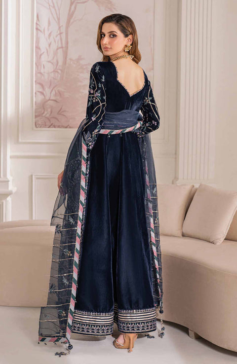 Baroque - EMBROIDERED VELVET COLLECTION'24 BY BAROQUE UNSTITCHED 3 PIECE SUIT WINTER COLLECTION - aubranz.com