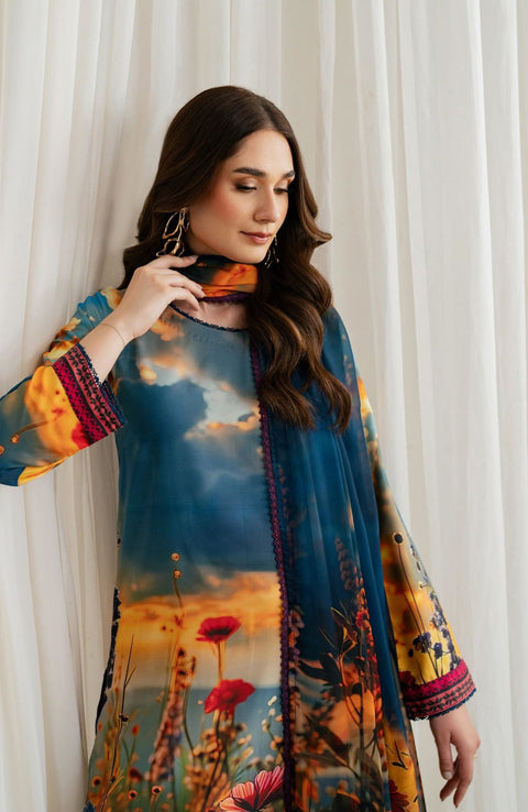 Zarif - Prints by Zarif Georgette Silk'24 Unstitched 3 Piece - WINTER COLLECTION - aubranz.com