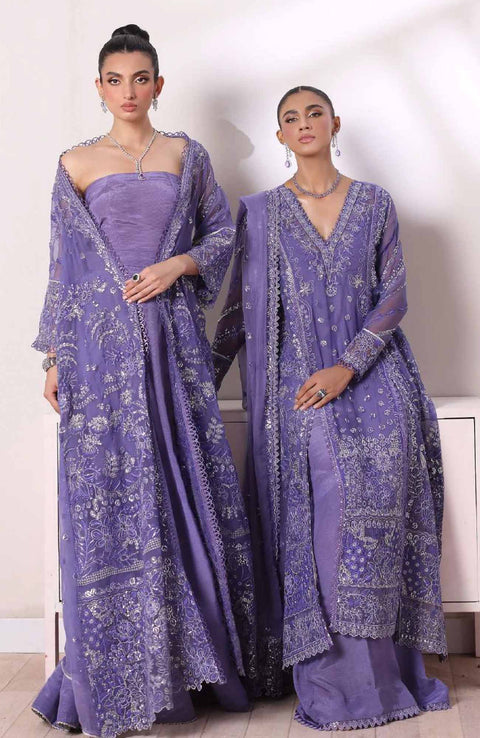 Sadiaasad - De Luxe'24 Noor By Saadia asad Embroidered Chiffon Suit Unstitched 3 Piece - aubranz.com