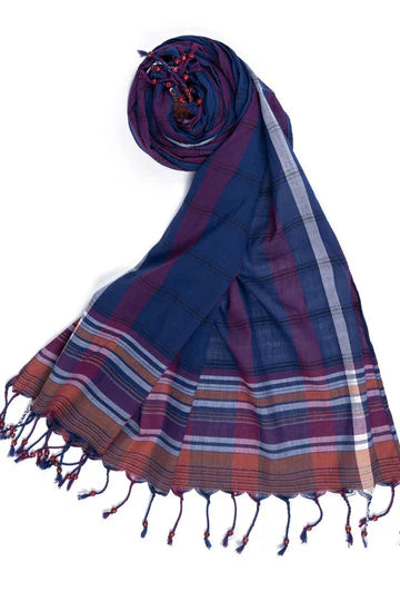 JACQUARD BLUE DUPATTA - J. JUNAID JAMSHED SKU#SHAWL12 aubranz.com
