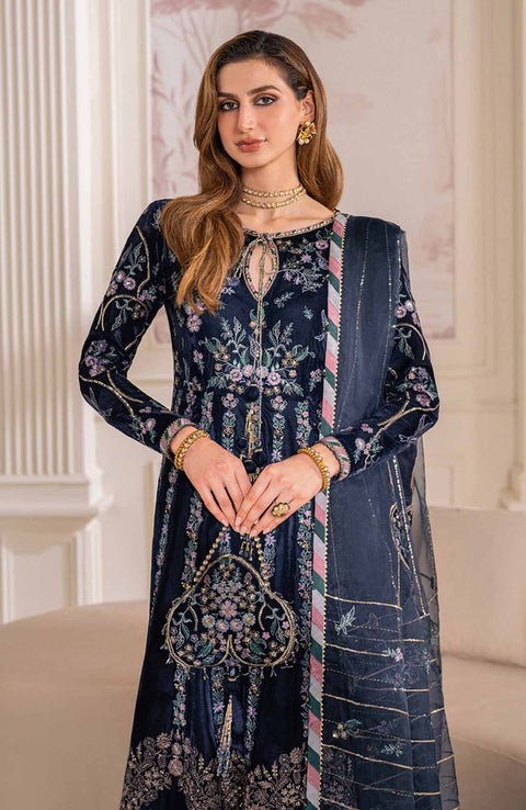 Baroque - EMBROIDERED VELVET COLLECTION'24 BY BAROQUE UNSTITCHED 3 PIECE SUIT WINTER COLLECTION - aubranz.com