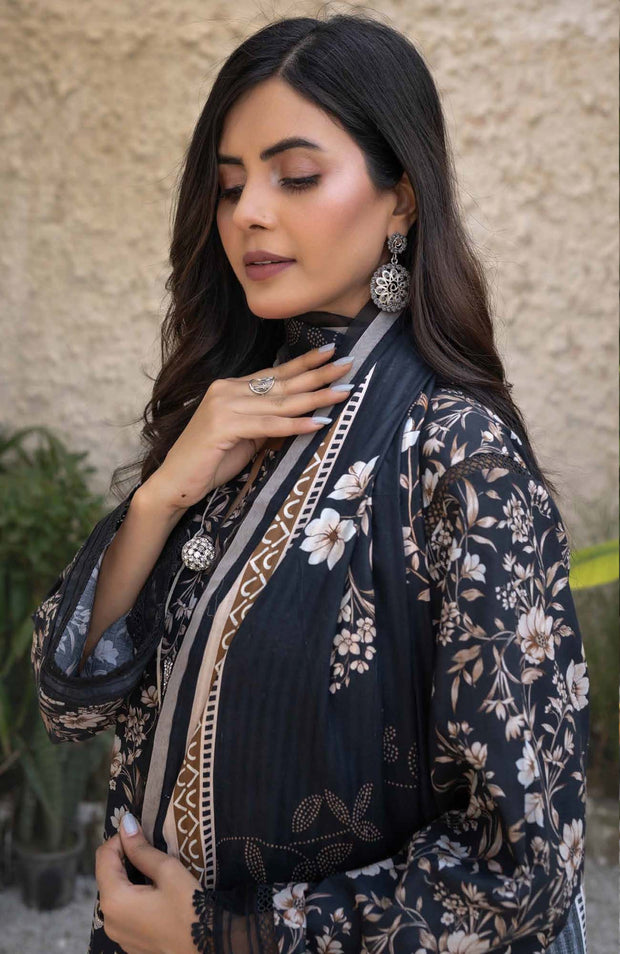 Firdous - RESHAM CAMBRIC BY FIRDOUS PRINTED SUITS UNSTITCHED 3 PIECE - WINTER COLLECTION - aubranz.com