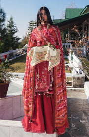 Hussainrehar - Hussain Rehar Winter Shawl'24 Embroidered Suits Unstitched 3 Piece - Winter Collection - aubranz.com