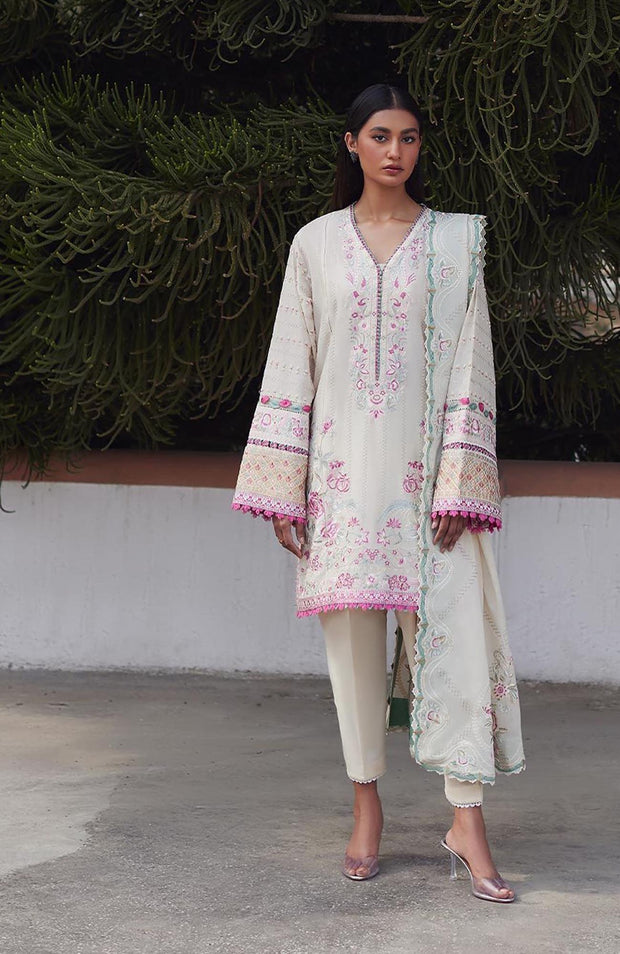 Elan - Silsila By Elan Embroidered Lawn Suit Unstitched 3 Piece Summer Collection - aubranz.com