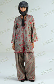 Saira_Rizwan - Joolie Prints Collecetion'25 By Saira Rizwan Printed Lawn Suit Unstitched 3 Piece - Summer Collection - aubranz.com