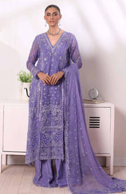 Sadiaasad - De Luxe'24 Noor By Saadia asad Embroidered Chiffon Suit Unstitched 3 Piece - aubranz.com