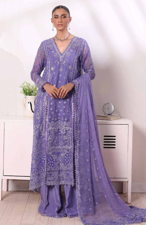 Sadiaasad - De Luxe'24 Noor By Saadia asad Embroidered Chiffon Suit Unstitched 3 Piece - aubranz.com