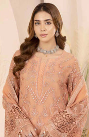 Lavish - Pareesa Chiffon Collection'24 By Lavish Embroidered Suit Unstithced 3 Piece - aubranz.com