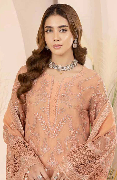 Lavish - Pareesa Chiffon Collection'24 By Lavish Embroidered Suit Unstithced 3 Piece - aubranz.com