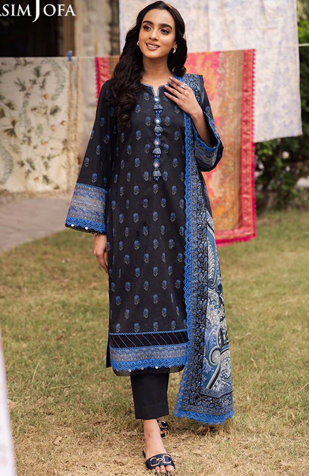 Asimjofa - Asim Jofa Lawn'25 Printed Suits Unstitched 3 Piece - Summer Collection - aubranz.com