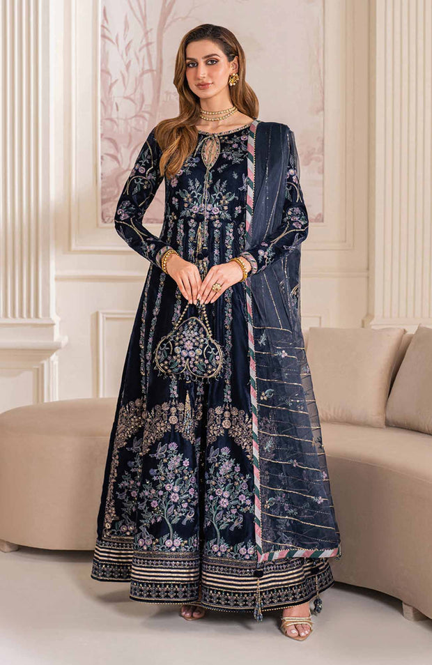 Baroque - EMBROIDERED VELVET COLLECTION'24 BY BAROQUE UNSTITCHED 3 PIECE SUIT WINTER COLLECTION - aubranz.com