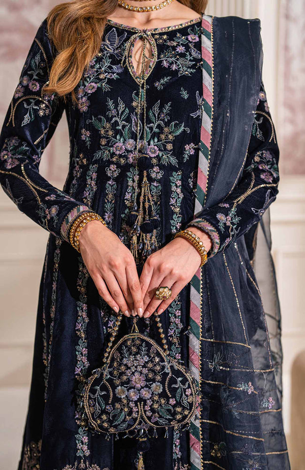 Baroque - EMBROIDERED VELVET COLLECTION'24 BY BAROQUE UNSTITCHED 3 PIECE SUIT WINTER COLLECTION - aubranz.com