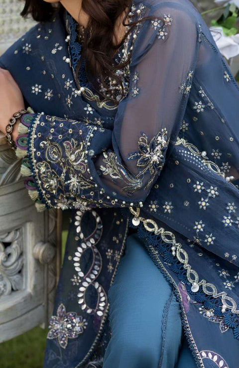 Elaf - Celebrations by Elaf Embroidered Organza Suit Unstitched 4 Piece - Formal Collection - aubranz.com