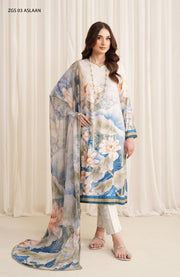 Zarif - Prints by Zarif Georgette Silk'24 Unstitched 3 Piece - WINTER COLLECTION - aubranz.com
