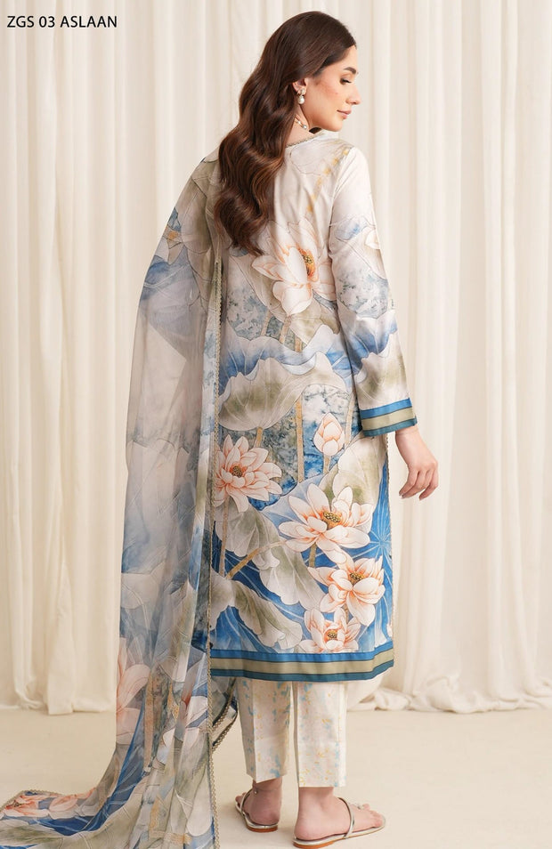 Zarif - Prints by Zarif Georgette Silk'24 Unstitched 3 Piece - WINTER COLLECTION - aubranz.com