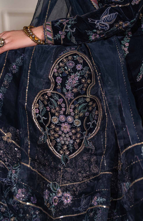 Baroque - EMBROIDERED VELVET COLLECTION'24 BY BAROQUE UNSTITCHED 3 PIECE SUIT WINTER COLLECTION - aubranz.com