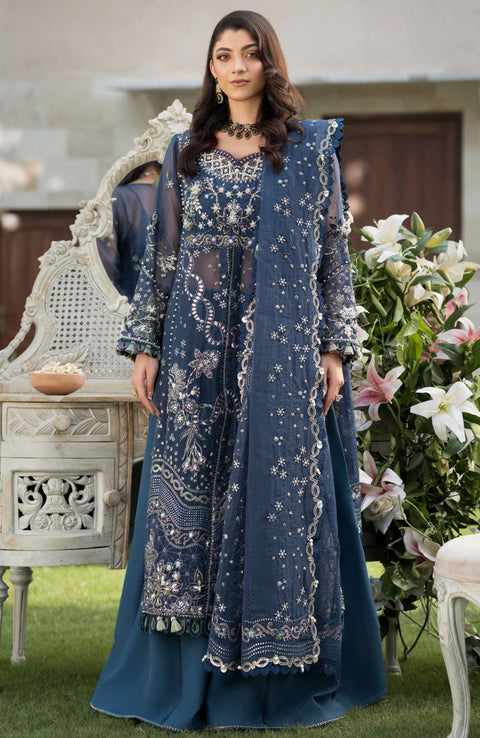 Elaf - Celebrations by Elaf Embroidered Organza Suit Unstitched 4 Piece - Formal Collection - aubranz.com