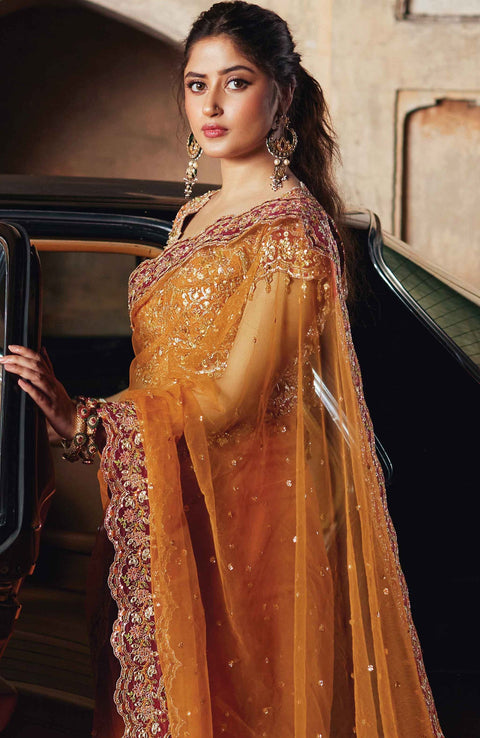 Qalamkar - Qalamkar shadmani raw silk'24 embroidered suits unstitched 3 piece - festive collection - aubranz.com