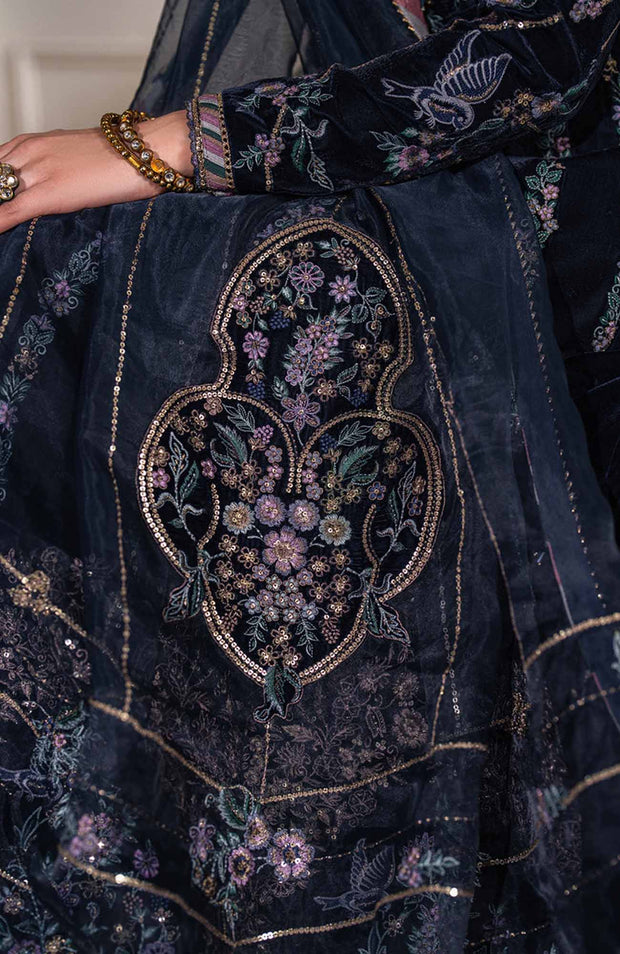 Baroque - EMBROIDERED VELVET COLLECTION'24 BY BAROQUE UNSTITCHED 3 PIECE SUIT WINTER COLLECTION - aubranz.com