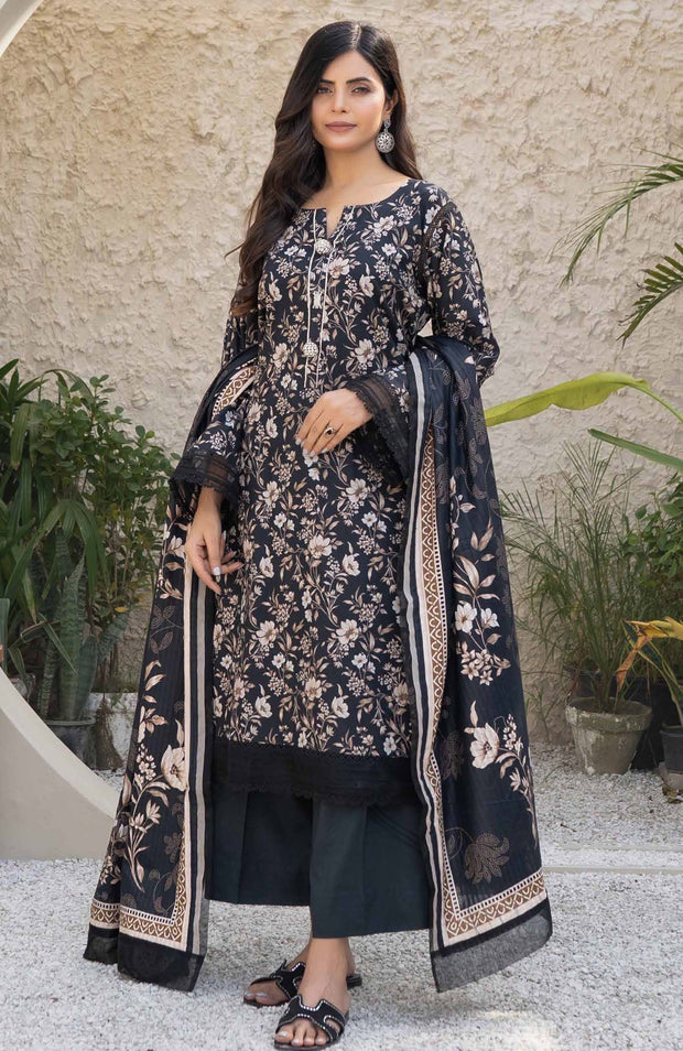 Firdous - RESHAM CAMBRIC BY FIRDOUS PRINTED SUITS UNSTITCHED 3 PIECE - WINTER COLLECTION - aubranz.com