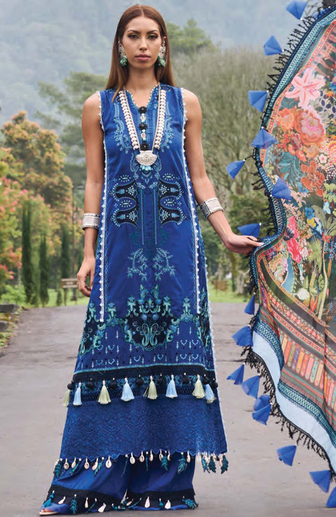 Ansab Jahangir - Zoha Luxury By Ansab Jahangir Embroidered Lawn Suit Unstitched 3 Piece AJZL24L 08 - Summer Collection - aubranz.com